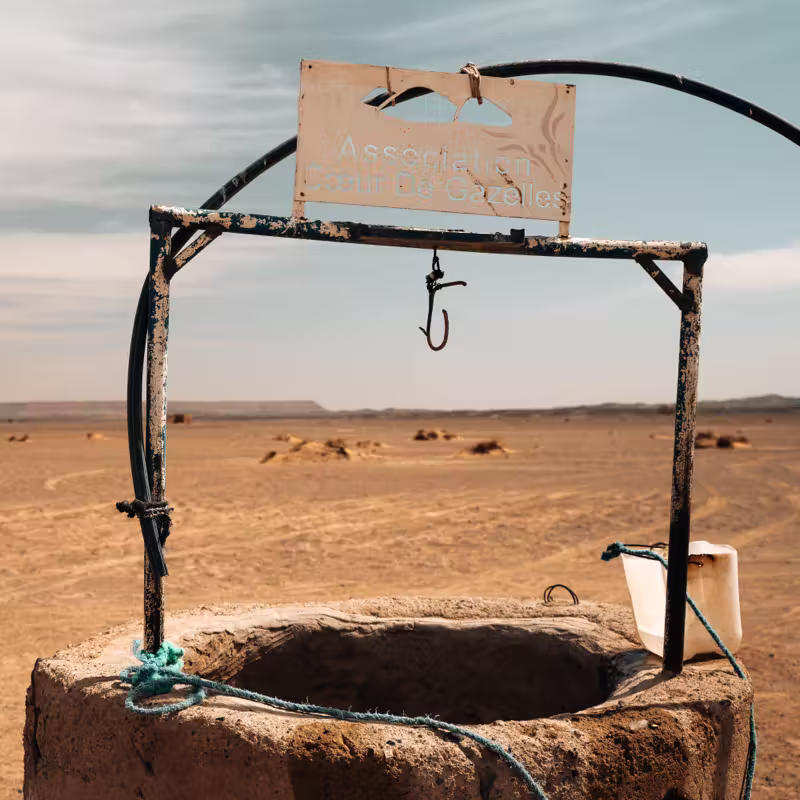 Sosta a un pozzo nel mezzo del deserto